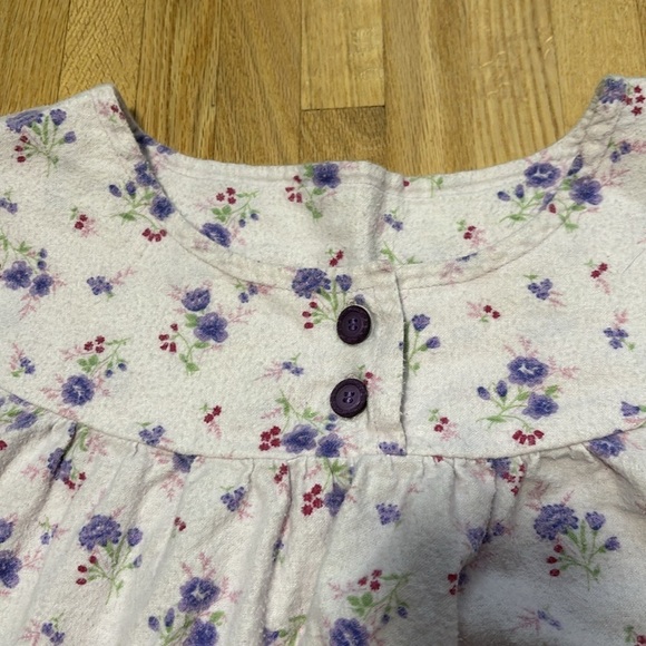 Long Sleeve Full Length Floral 100% Cotton Fleecy Nightgown Nightie Pajamas PJs - Picture 2 of 7